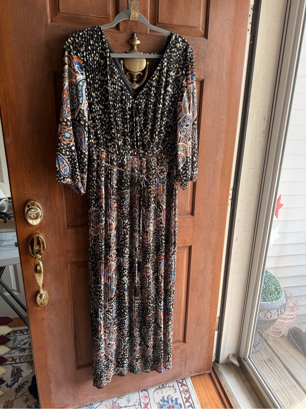 Boho V-Neck Long Sleeve Maxi Dress